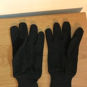 Unisex black cloth gloves